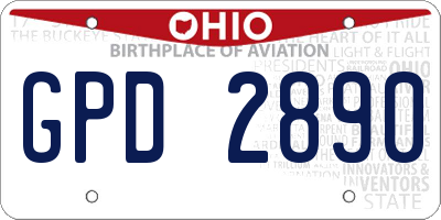OH license plate GPD2890