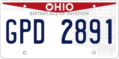 OH license plate GPD2891