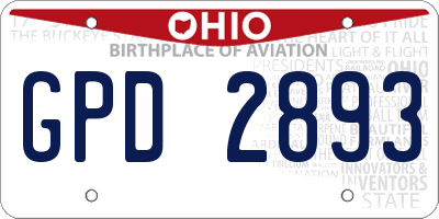 OH license plate GPD2893
