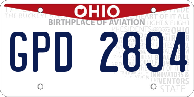 OH license plate GPD2894