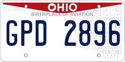 OH license plate GPD2896