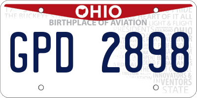 OH license plate GPD2898