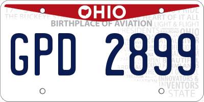 OH license plate GPD2899
