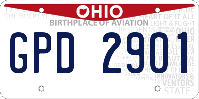 OH license plate GPD2901