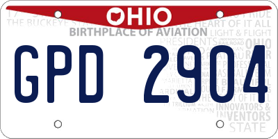 OH license plate GPD2904