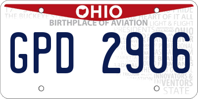 OH license plate GPD2906