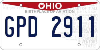 OH license plate GPD2911