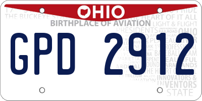 OH license plate GPD2912
