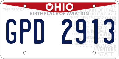 OH license plate GPD2913