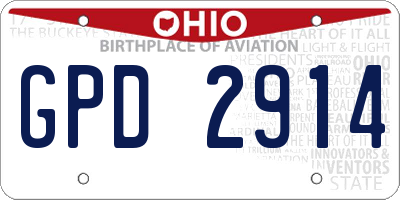 OH license plate GPD2914
