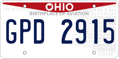 OH license plate GPD2915