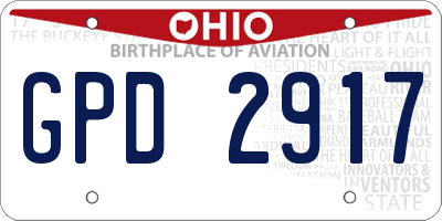 OH license plate GPD2917