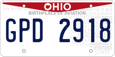 OH license plate GPD2918