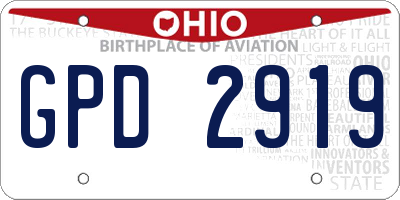 OH license plate GPD2919