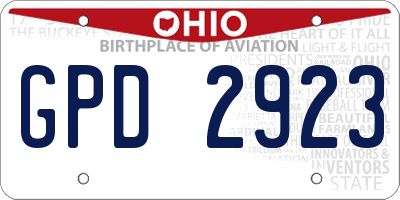 OH license plate GPD2923