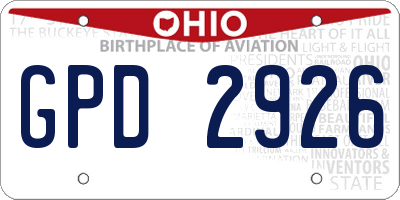 OH license plate GPD2926