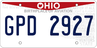 OH license plate GPD2927