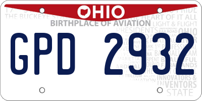OH license plate GPD2932