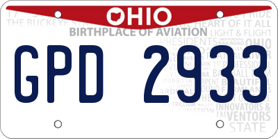OH license plate GPD2933