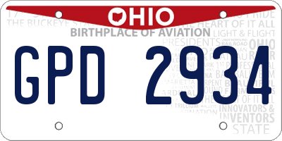 OH license plate GPD2934