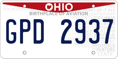 OH license plate GPD2937