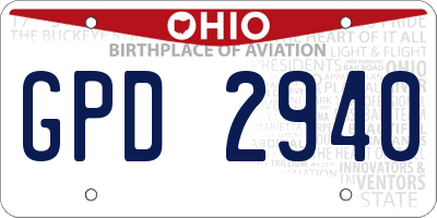 OH license plate GPD2940