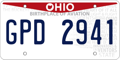 OH license plate GPD2941