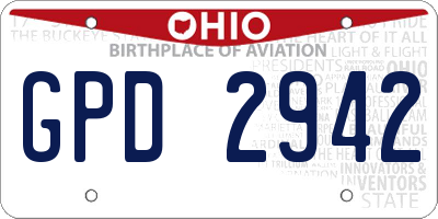 OH license plate GPD2942