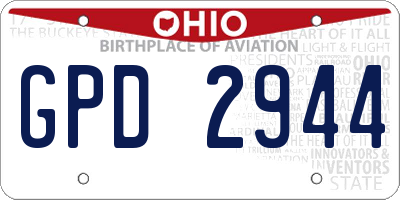 OH license plate GPD2944