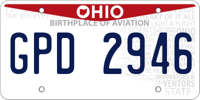 OH license plate GPD2946