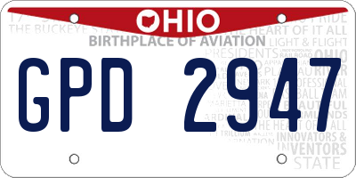 OH license plate GPD2947