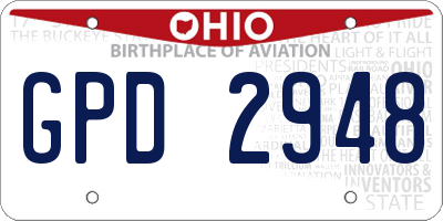 OH license plate GPD2948
