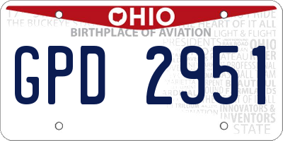 OH license plate GPD2951
