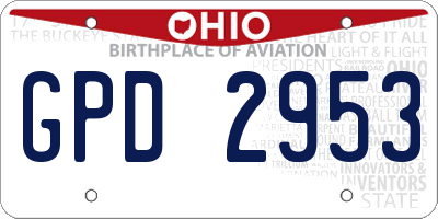 OH license plate GPD2953