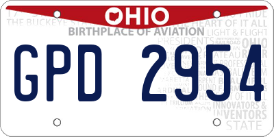 OH license plate GPD2954