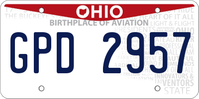 OH license plate GPD2957