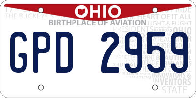 OH license plate GPD2959