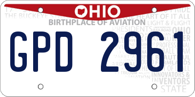OH license plate GPD2961