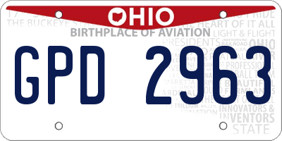 OH license plate GPD2963
