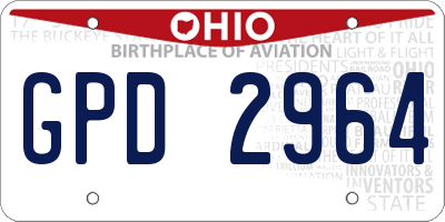 OH license plate GPD2964