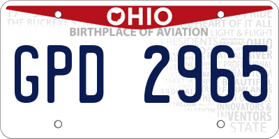 OH license plate GPD2965