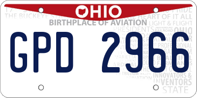 OH license plate GPD2966