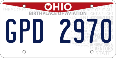 OH license plate GPD2970
