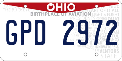 OH license plate GPD2972
