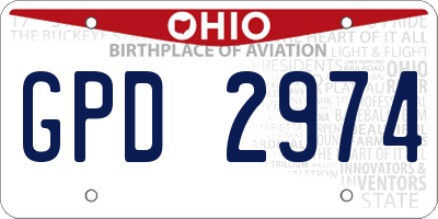 OH license plate GPD2974