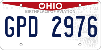 OH license plate GPD2976