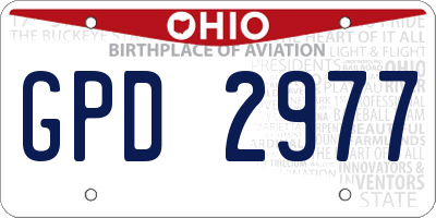 OH license plate GPD2977