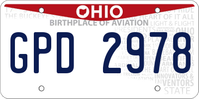 OH license plate GPD2978