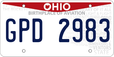 OH license plate GPD2983
