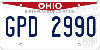 OH license plate GPD2990
